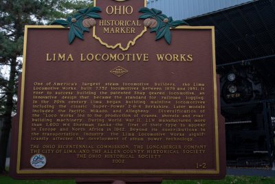 Lima Locomotive Works commemoration -- Lima, Ohio