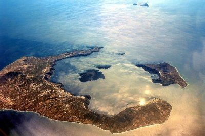 Santorini Aerial, From 35000Ft