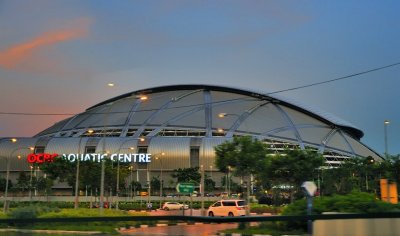 Aquatic Centre From Moving Bus