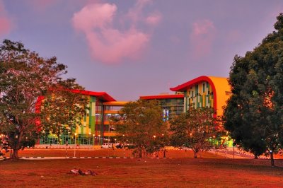 The Modern University Building In A Fabulous Sunset