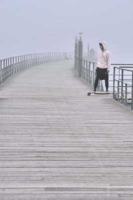 Skater In The Fog