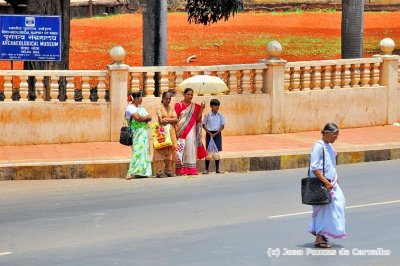 Catholic Nun Crossing The Road, Indians Looking