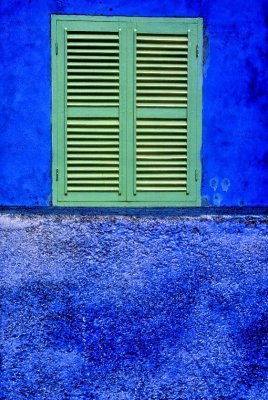 Blue Wall Green Window
