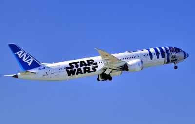 ANA's B-787-9, JA873A, Star Wars,Taking Off