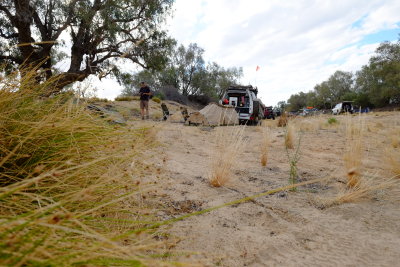 Camp in bed of Eyre Creek at Kuddaree Waterhole