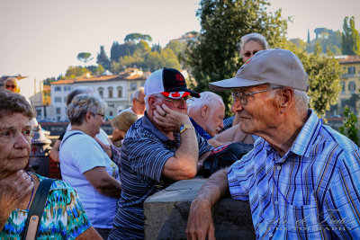 2017 - Fred and the tour group waiting for the ride - Florence, Tuscany - Italy