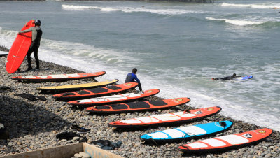 Lima, cartier de Miraflores, Playa Makaha, ppour la mec des surfers