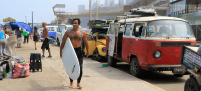 Lima, cartier de Miraflores, Playa Makaha, ppour la mec des surfers