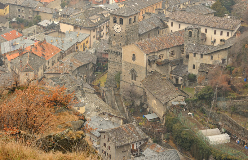 Valle d'Aosta, view on town of Verrs