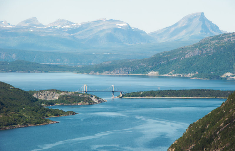 view on the Rombak Bridge near Narvik