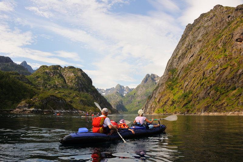 Lofoten islands, paddling The Trollfjord