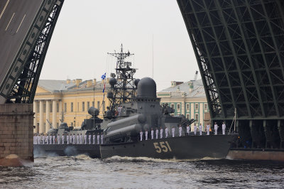 Saint Petersburg, Naval parade training for the Day of the Navy celebration