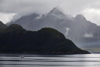 Steinlandsfjorden on a rainy day