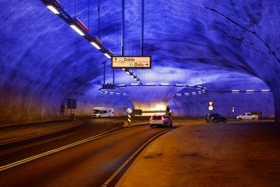 Roundabout in a tunnel