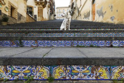 Posing on the staircase of Santa Mara del Monte