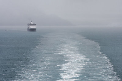 Holland America Lines Veendam leaving Yakutat Bay