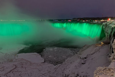 The Canadian Falls in green