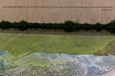 Reflecting pool at the Apartheid Museum