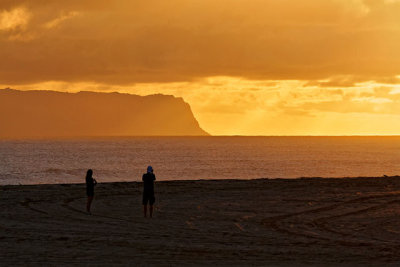 Ni'ihau Island at sunset, from Kekaha Beach