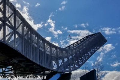 Zip lining at Holmenkollen ski jump