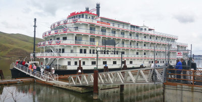 1. Boarding the American Pride at Clarkston, WA on the Snake River which will run into the Columbia.