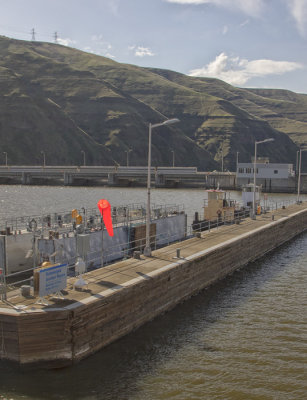 4. Entering the lock at Lower Granite Dam. This, our first, descended 80'.
