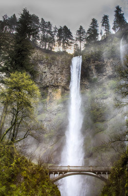 22. Multnomah Falls, falling 627' in two drops. See http://www.bergiesplace.com/Misc/multnomah.jpg