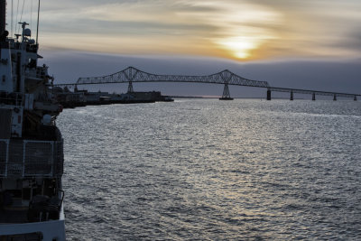 35. Sunset over the bar and beyond the Oregon Coast Highway Bridge.