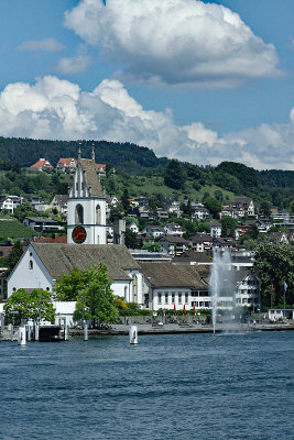 Approaching the village of Meilen where the ferry boat will offload the cars