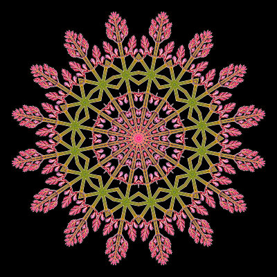 Evolved kaleidoscope created out of the second red kaleido after the series of blue kaleidos