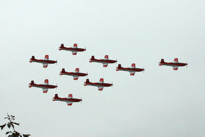 For the celebration of 70 years of Zurich Kloten Airport the formation flew also over my village