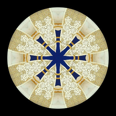 Kaleidoscope created from a picture of a textile-decorated bag