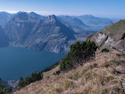 Looking down at the other side of Huserstock mountain