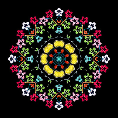 Kaleidoscope created with a picture of embroidery work