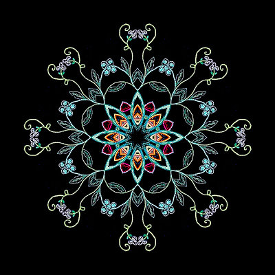 Kaleidoscope created with a picture of embroidery work