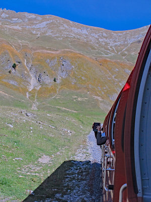 The train is climbing further up towards Brienzer Rothorn