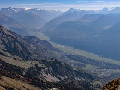 Looking east from Brienzer Rothorn. The valley of Meiringen and Innertkirchen.