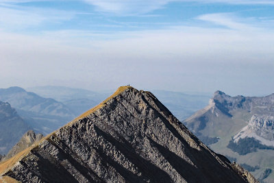 Another peak of the Brienzer Rothorn showing its inclined geological layers