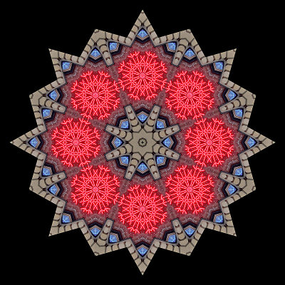 Evolved kaleidoscope created with a picture of Christmas decoration in the City of Zurich December 2014