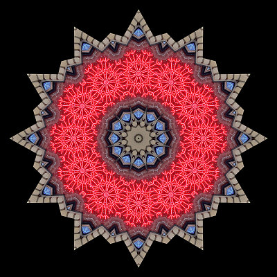 Evolved kaleidoscope created with a picture of Christmas decoration in the City of Zurich December 2014