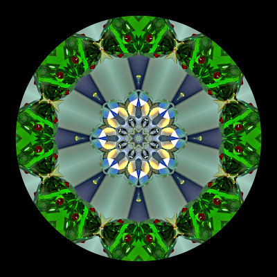 Kaleidoscope created with a picture of glass decoration seen at the Christmas market in Zurich
