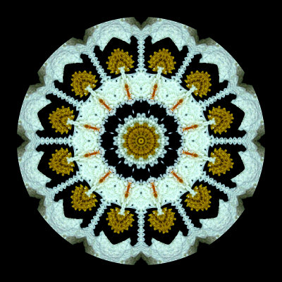 Kaleidoscope created with a picture of a knitted artwork seen at the Christmas market in Zurich