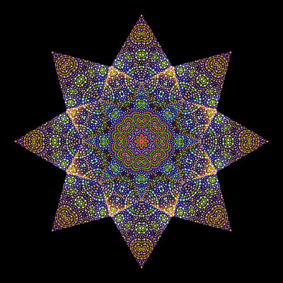 Kaleidoscope created with a picture of a decoratve lamp seen at the Christmas market in Zurich