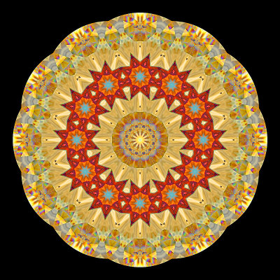 Evolved kaleidoscope created with a picture of glass decoration seen at the Christmas market in Zurich