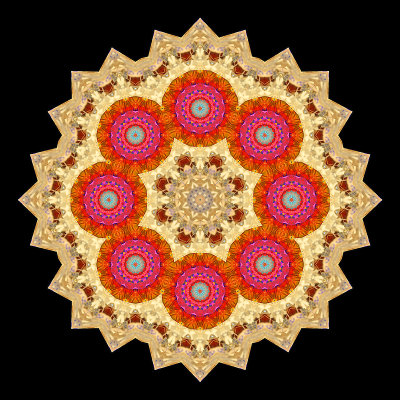 Evolved kaleidoscope created with a picture of glass decoration seen at the Christmas market in Zurich
