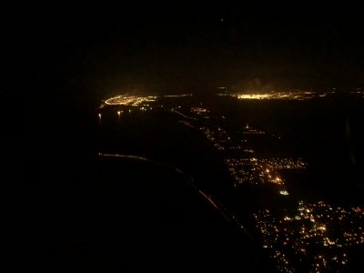 Night flying - Galveston lights