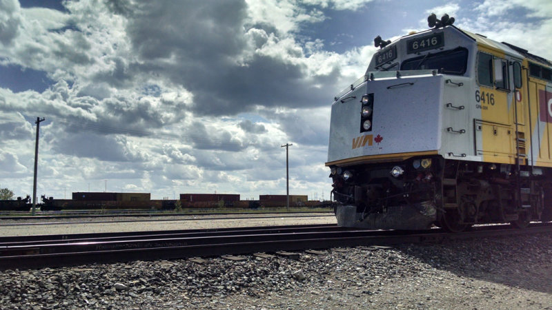 The first locomotive of the Canadian at Saskatoon