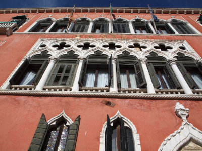 Facade of a waterfront building in Venice