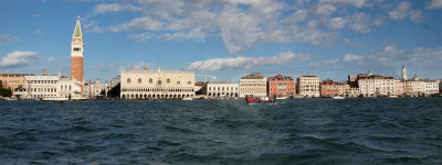 Along the Venice Waterfront, passing the Palazzo Ducale