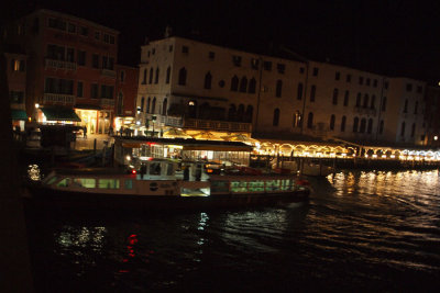 Waterbus at night in Venice